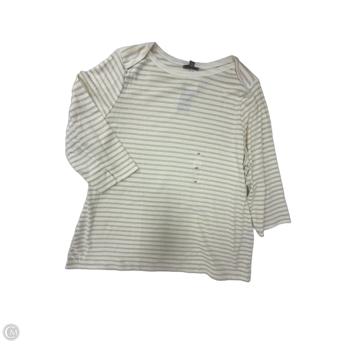 Top 3/4 Sleeve By Style And Company In Striped Pattern, Size: 2x