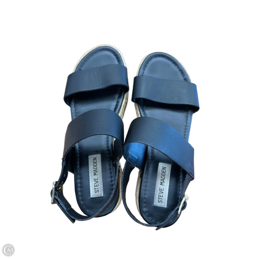 Sandals Heels Platform By Steve Madden In Black, Size: 8