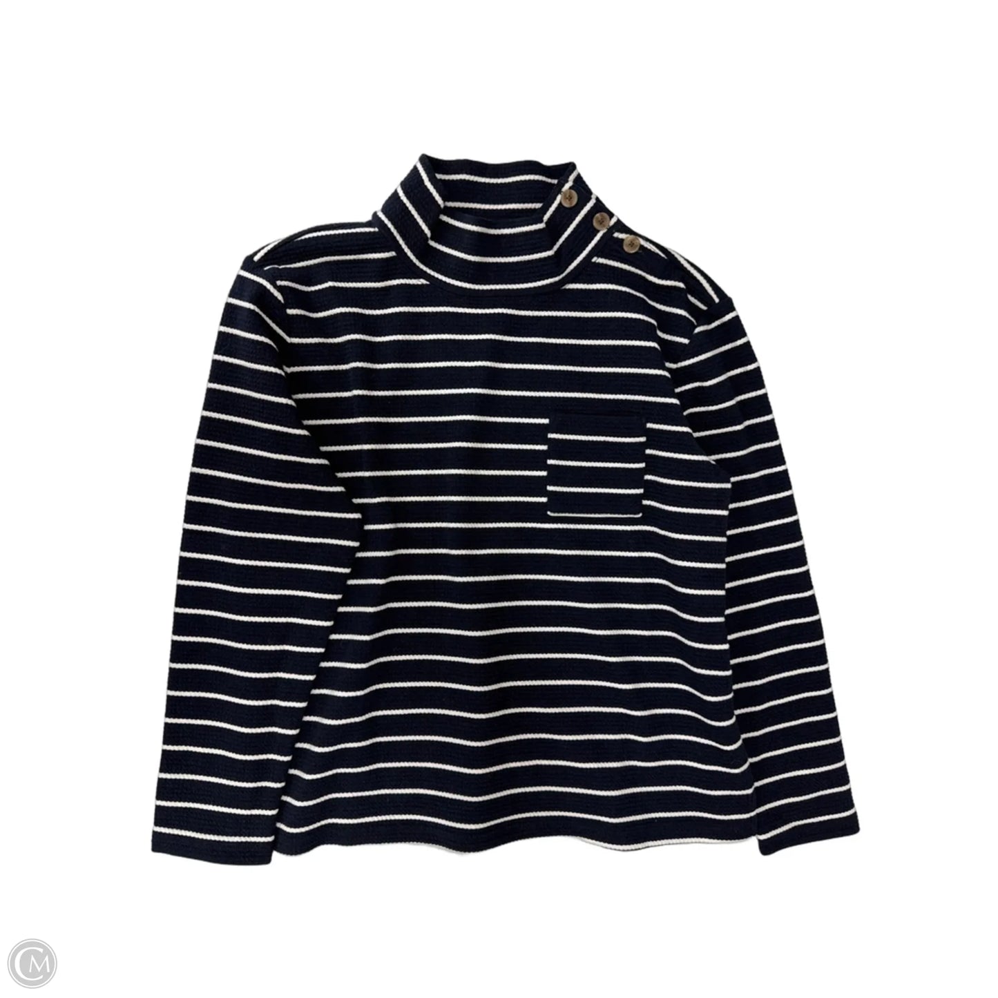 Top Long Sleeve By Talbots In Striped Pattern, Size: M