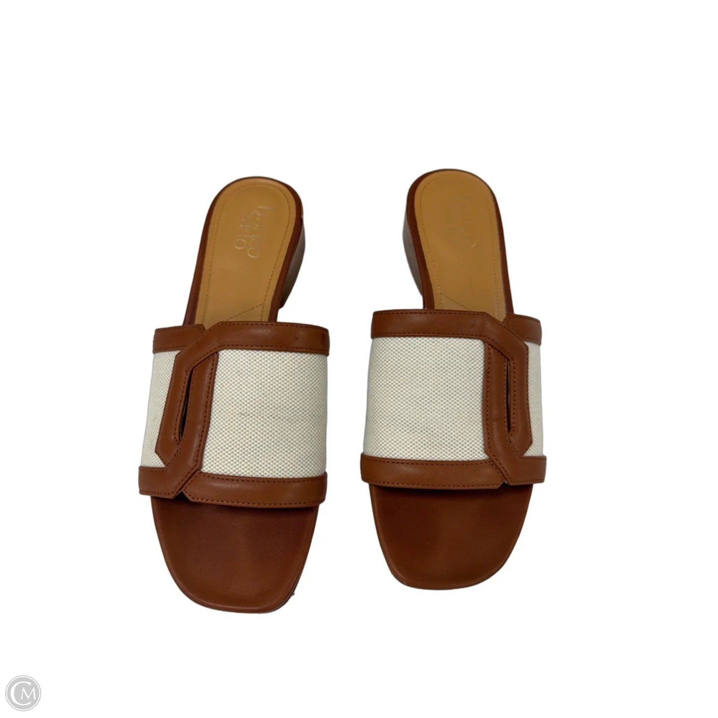 Sandals Flats By Franco Sarto In Brown & Cream, Size: 10