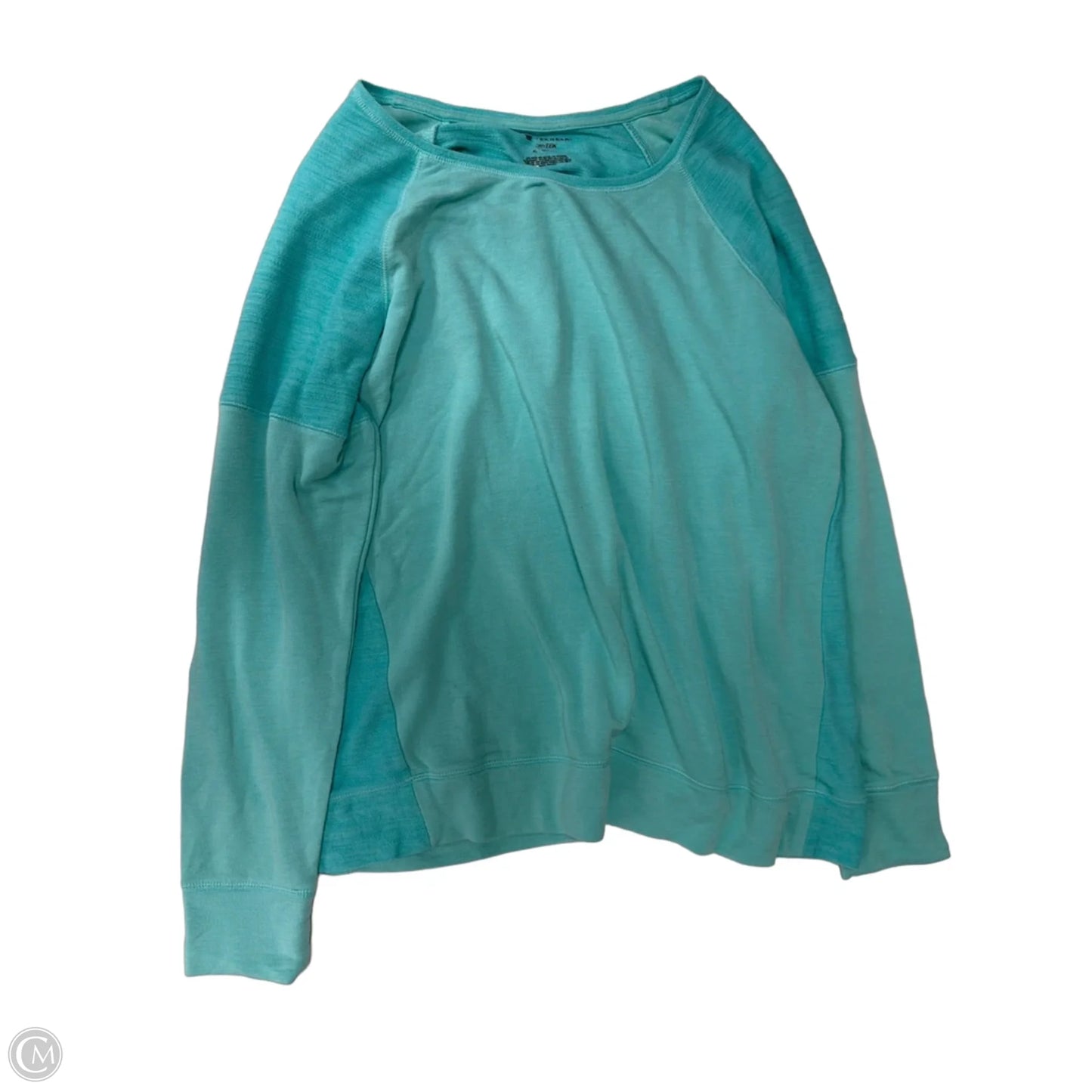 Athletic Top Long Sleeve Crewneck By Tek Gear In Teal, Size: Xl