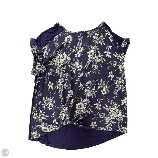 Top Short Sleeve By Apt 9 In Floral Print, Size: 1x