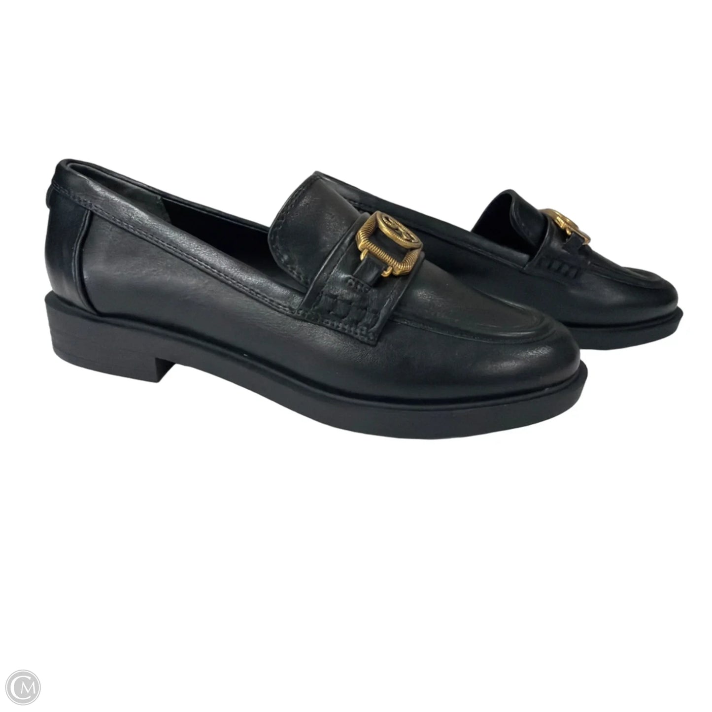 Shoes Flats By Sam And Libby In Black & Gold, Size: 7.5
