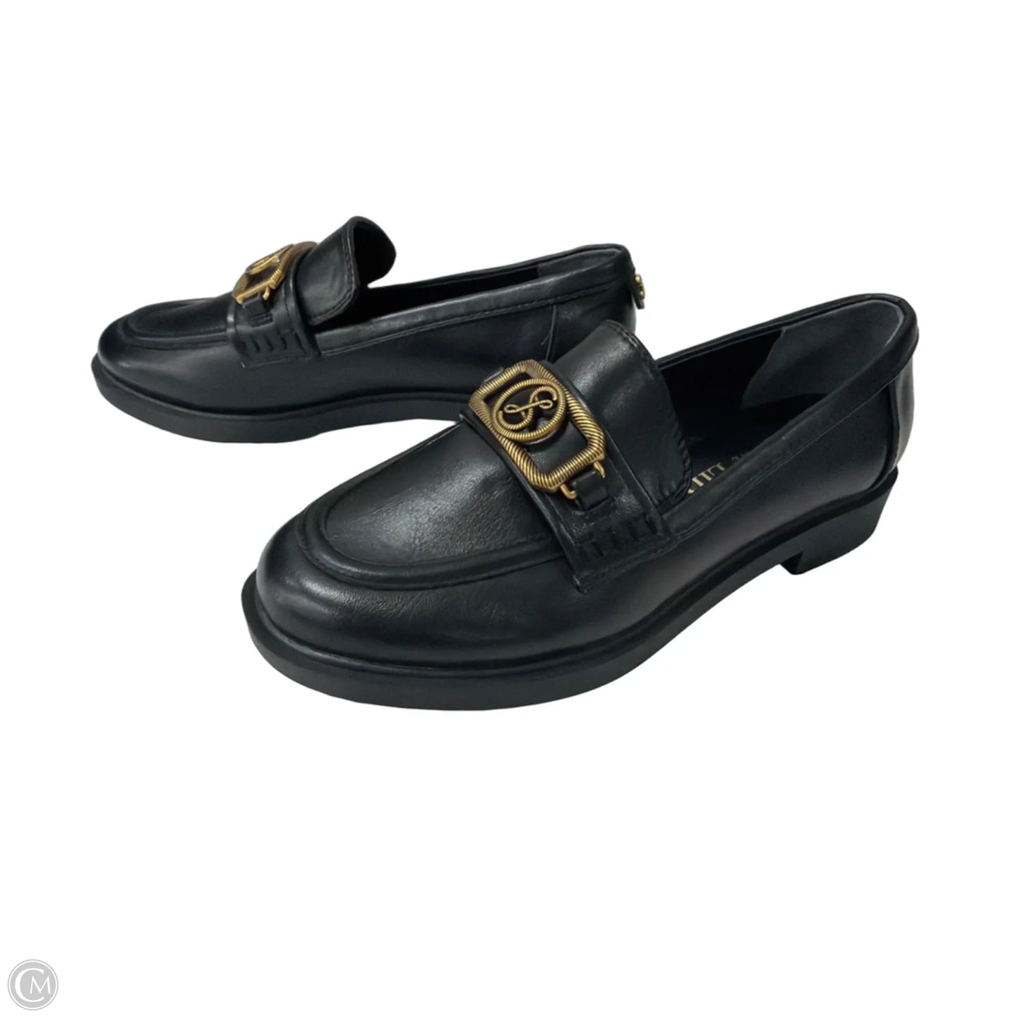 Shoes Flats By Sam And Libby In Black & Gold, Size: 7.5