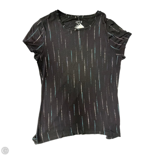 Top Short Sleeve By Apt 9 In Black, Size: M