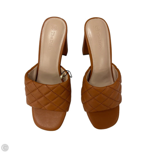 Sandals Heels Block By The Drop In Bronze, Size: 7