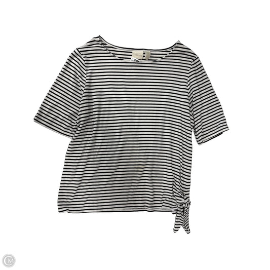 Top Short Sleeve By Chicos In Striped Pattern, Size: L