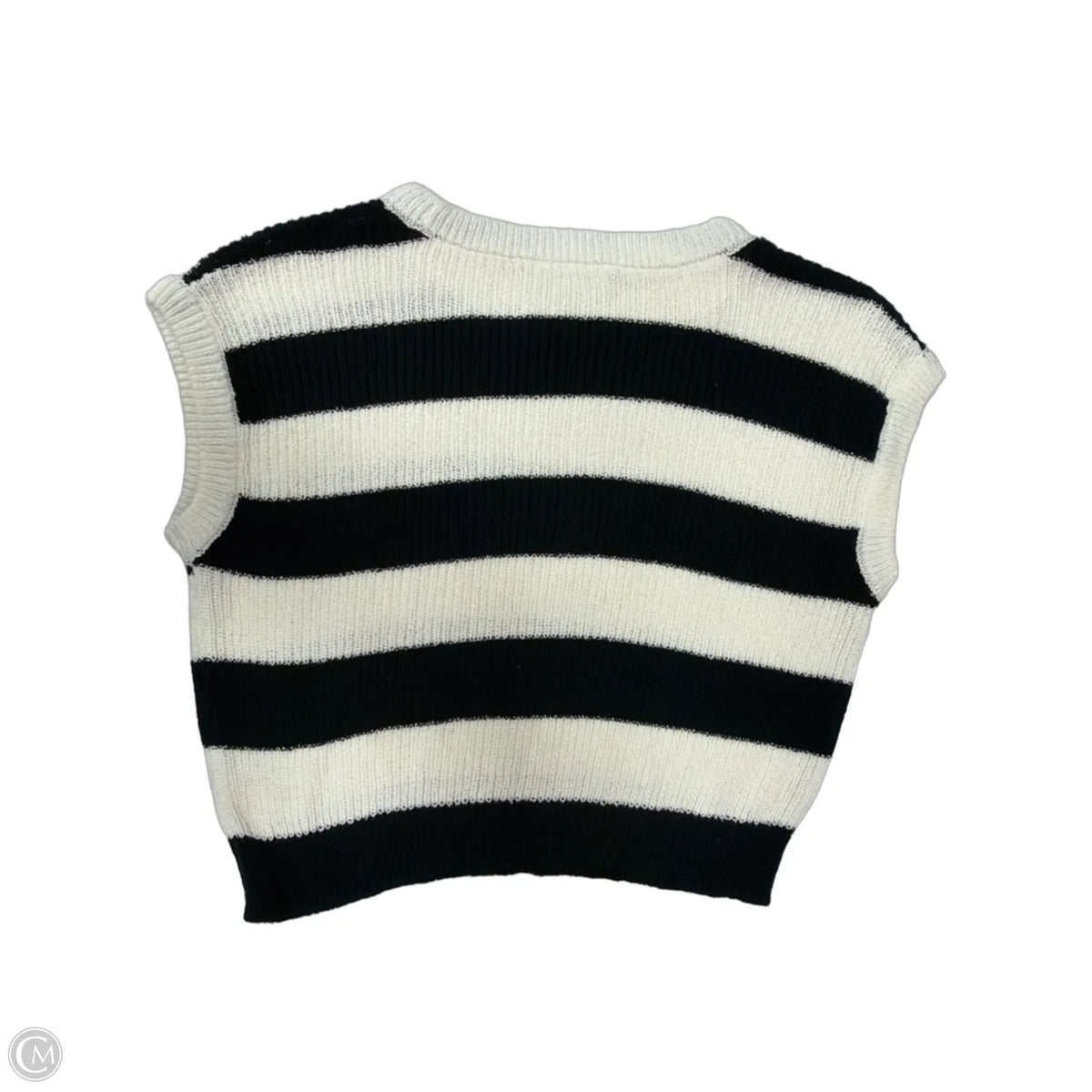 Vest Sweater By Double Zero In Striped Pattern, Size: L