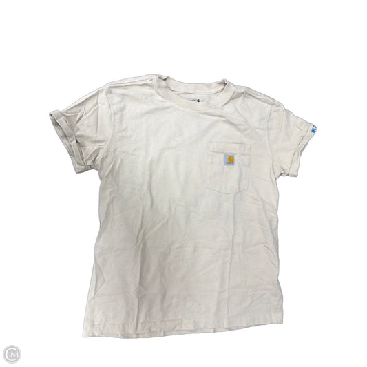 Top Short Sleeve By Carhartt In Cream, Size: M