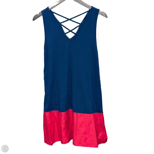 Dress Casual Midi By Loft In Blue & Red, Size: Xs