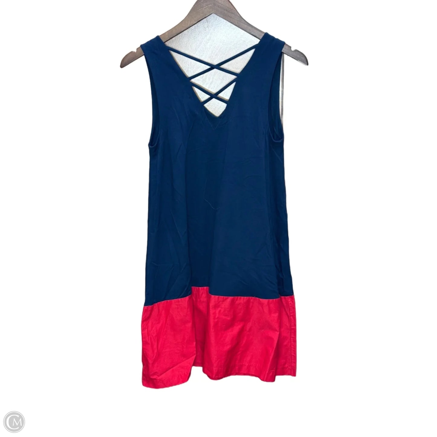 Dress Casual Midi By Loft In Blue & Red, Size: Xs