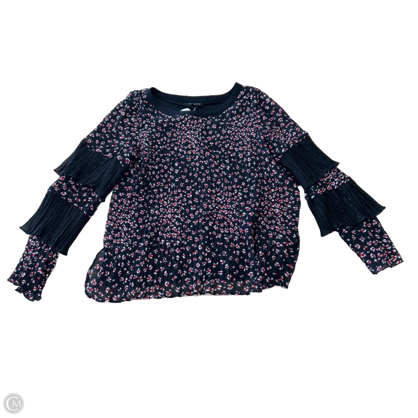 Top 3/4 Sleeve By Dkny In Floral Print, Size: L