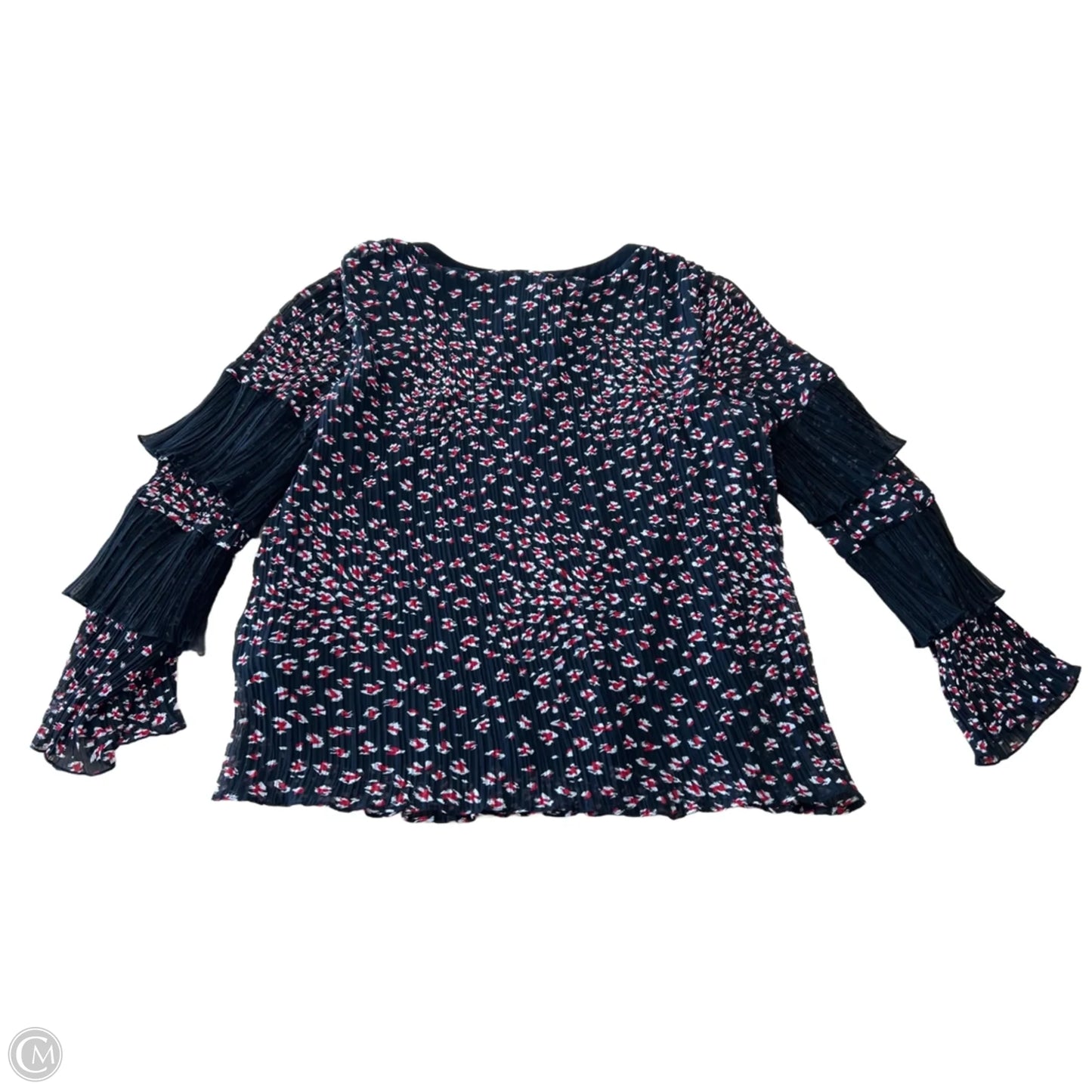 Top 3/4 Sleeve By Dkny In Floral Print, Size: L