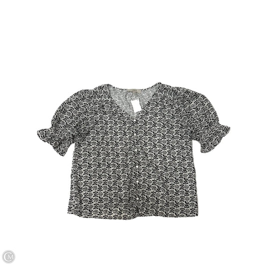 Top Short Sleeve By Loft In Black & White, Size: M