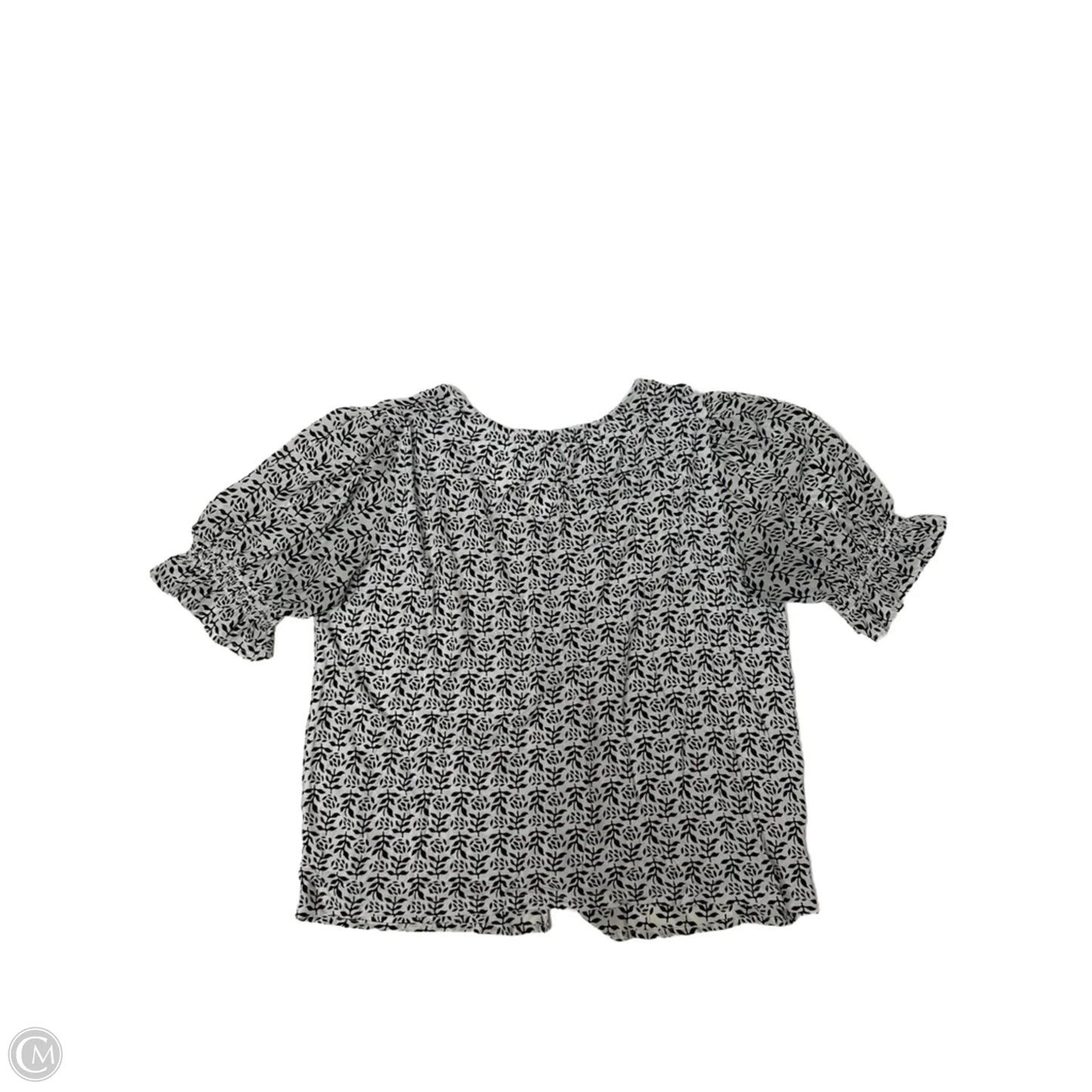Top Short Sleeve By Loft In Black & White, Size: M