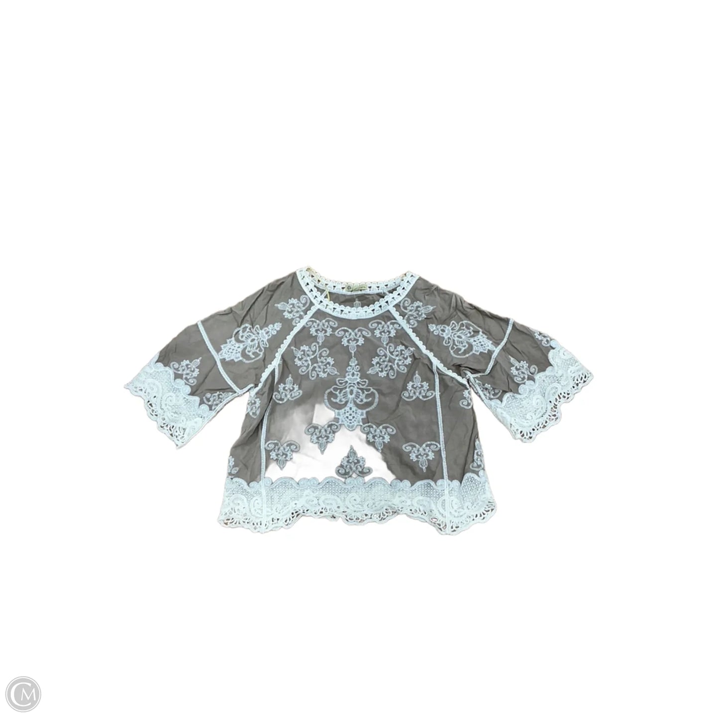Top 3/4 Sleeve By Democracy In Cream & Tan, Size: S