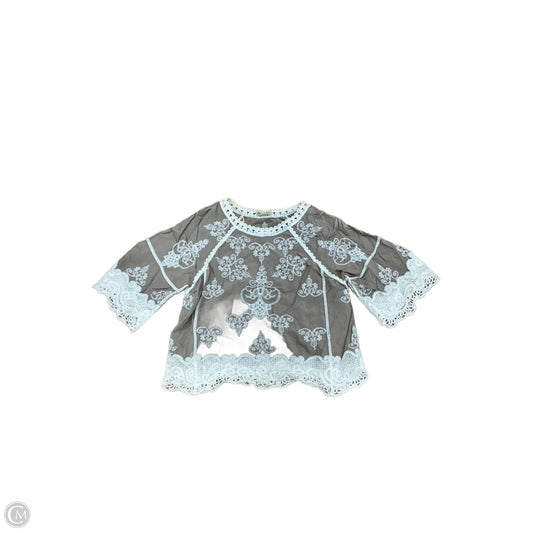 Top 3/4 Sleeve By Democracy In Cream & Tan, Size: S