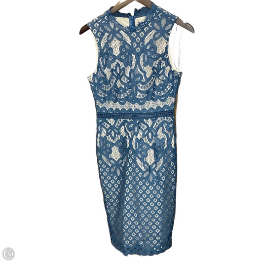 Dress Casual Midi By JUST ME In Blue & Tan, Size: M
