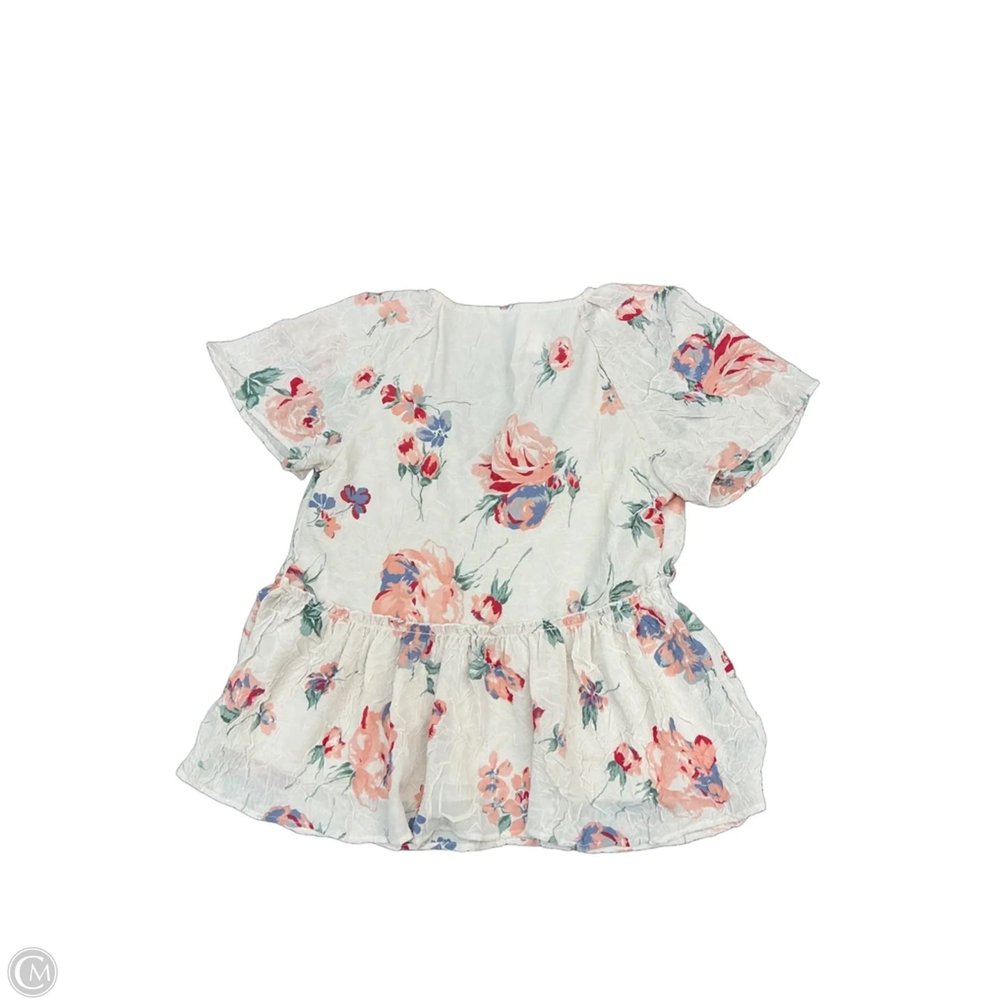 Top Short Sleeve By Lucky Brand In Floral Print, Size: S