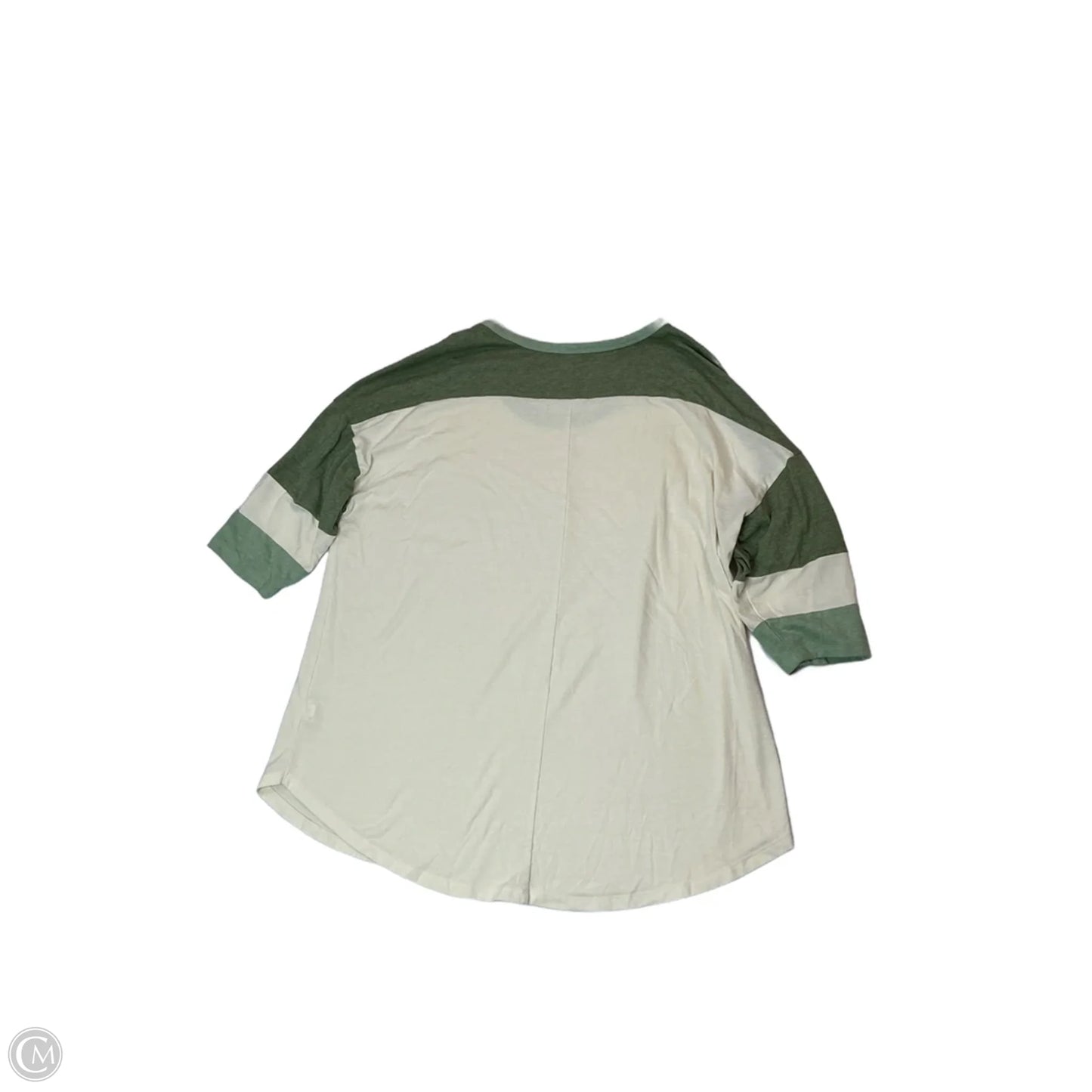 Top Sleeveless By Terra & Sky In Cream & Green, Size: 1x