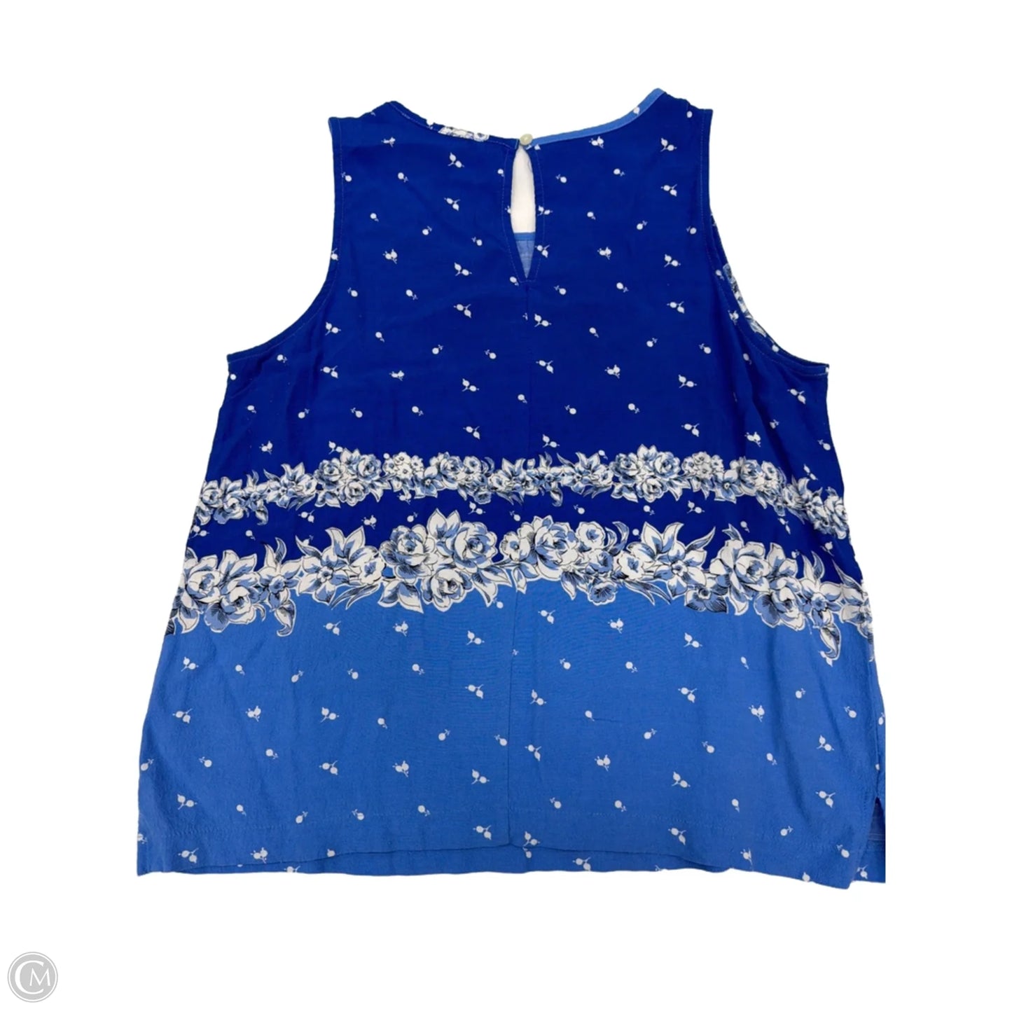 Top Sleeveless By Loft In Blue & White, Size: S