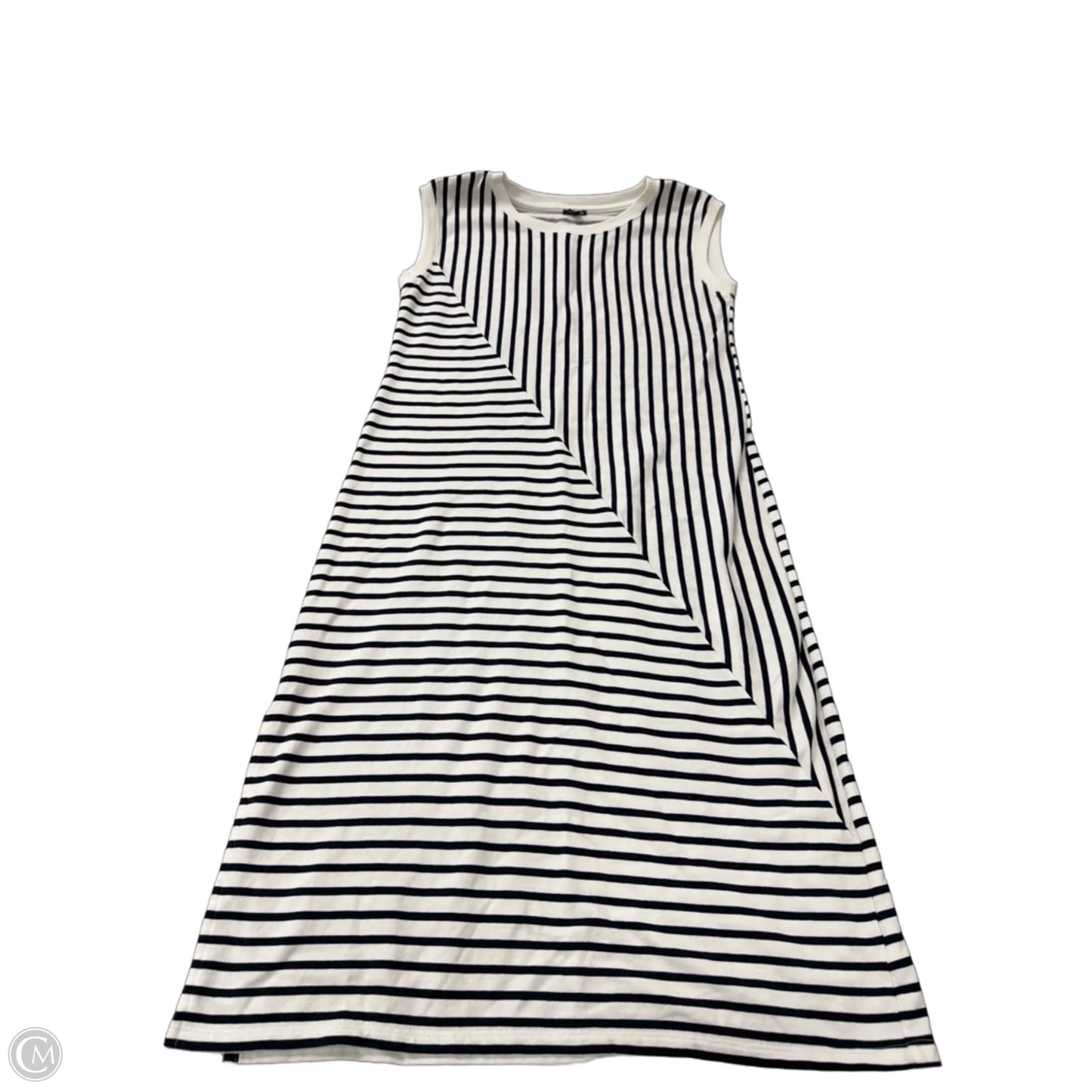 Dress Casual Midi By Talbots In Striped Pattern, Size: M