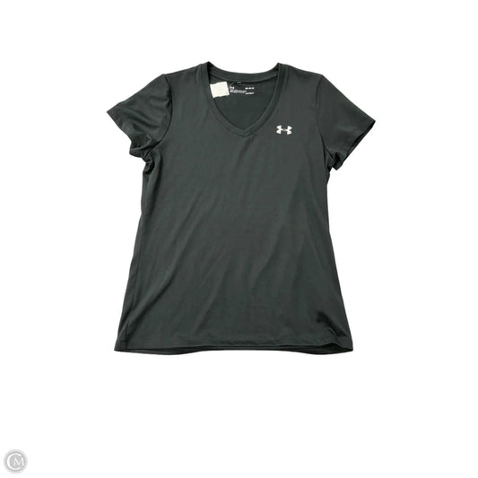 Athletic Top Short Sleeve By Under Armour In Black, Size: M