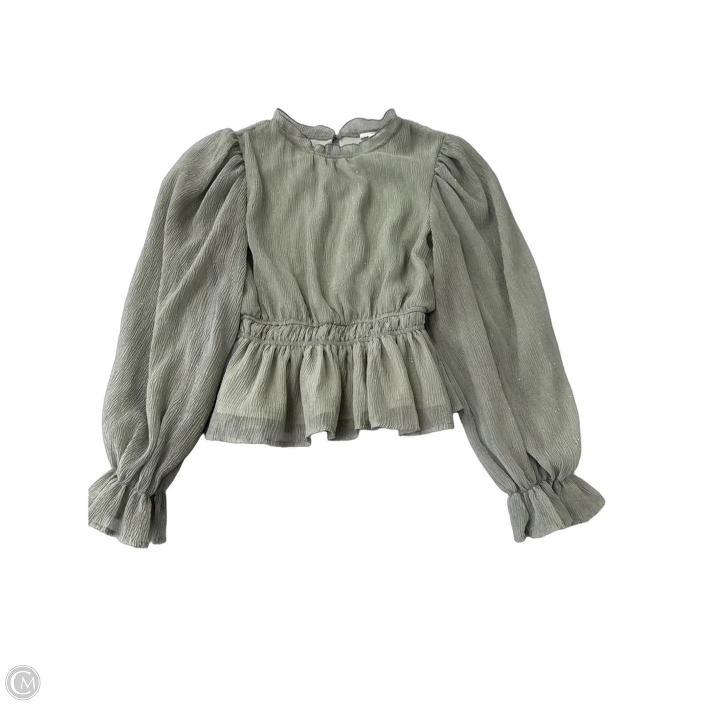 Top Long Sleeve By Blu Pepper In Green, Size: S
