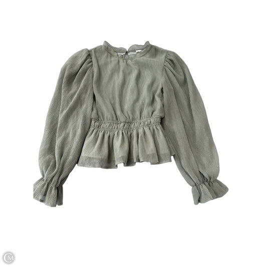 Top Long Sleeve By Blu Pepper In Green, Size: S