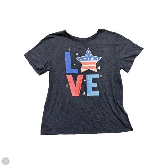 Top Short Sleeve By Clothes Mentor In Blue, Size: L
