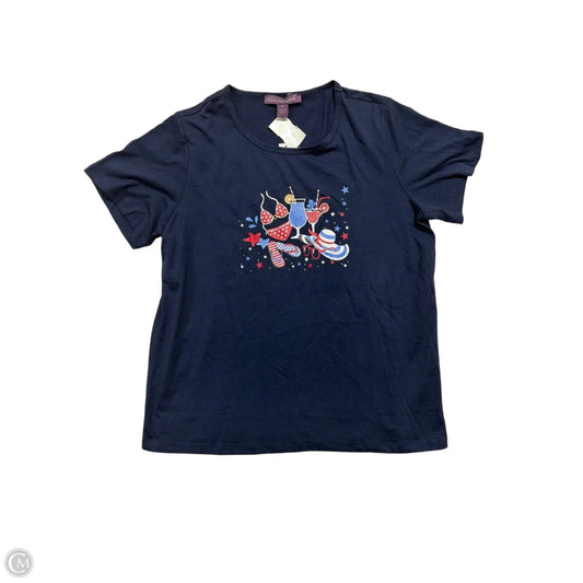 Top Short Sleeve By Gloria Vanderbilt In Blue, Size: M