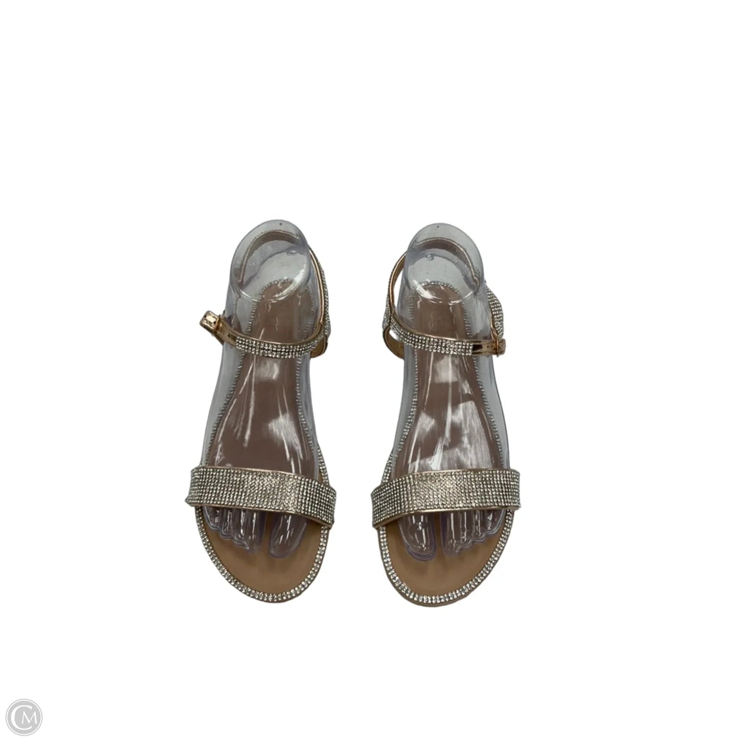 Sandals Flats By Clothes Mentor In Gold, Size: 7