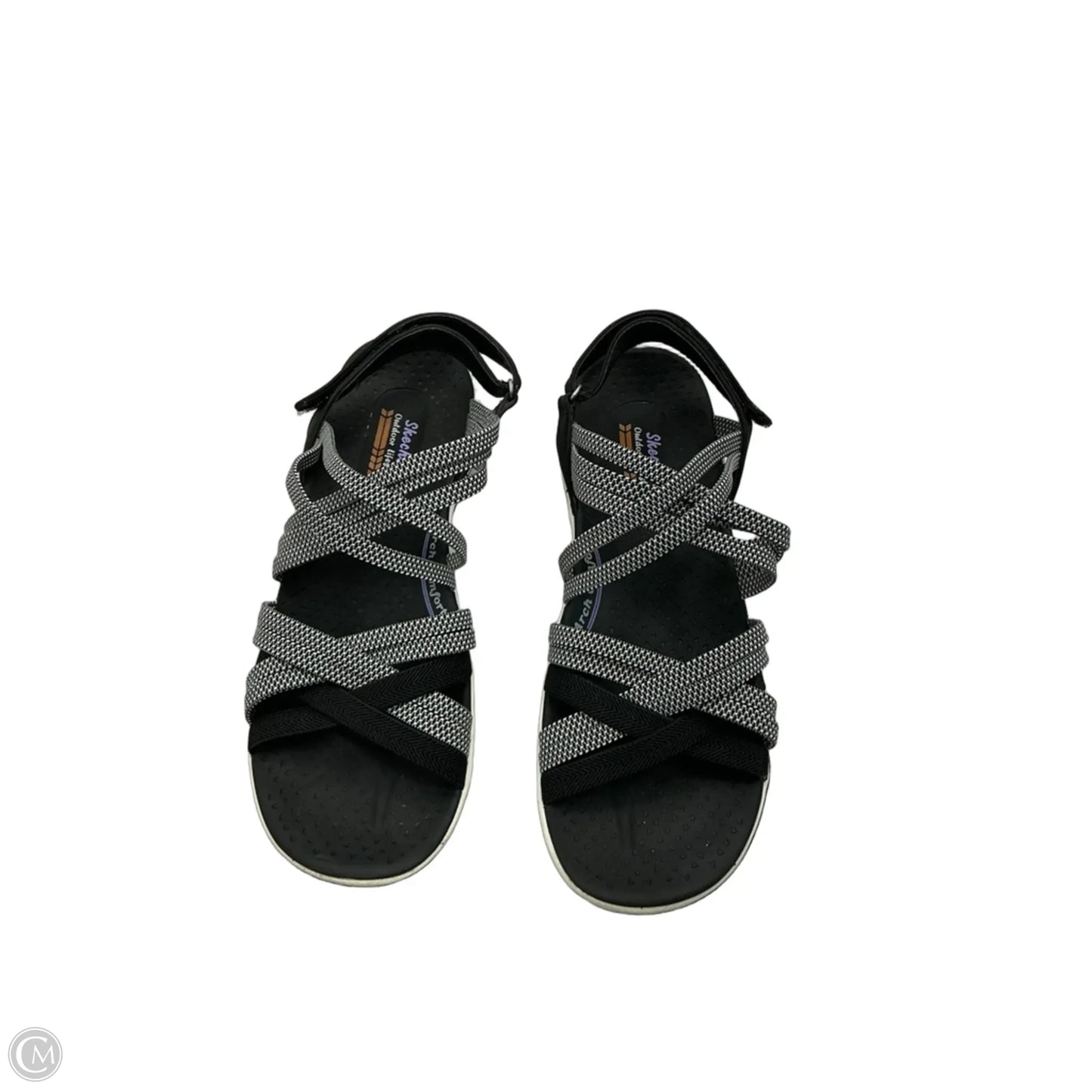 Sandals Flats By Skechers In Black & White, Size: 7