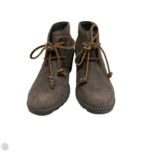 Shoes Heels Wedge By Sperry In Grey, Size: 6