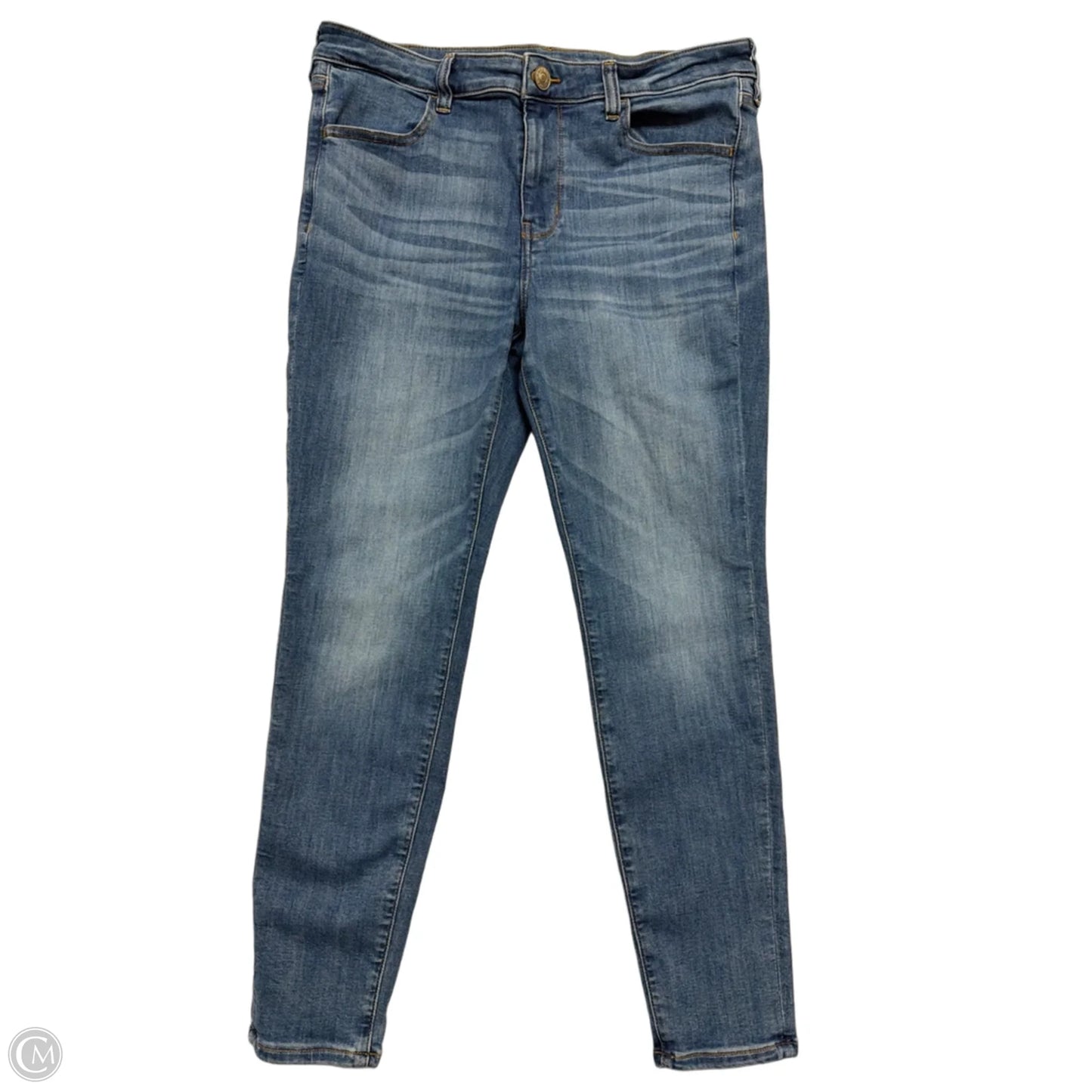 Jeans Straight By American Eagle In Blue Denim, Size: 12