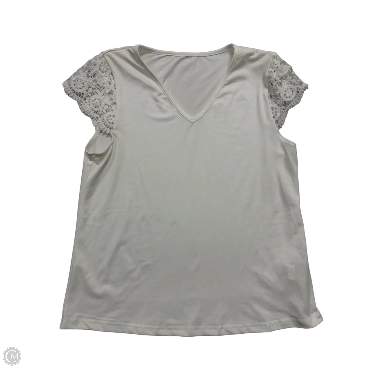 Top Short Sleeve By Shein In White, Size: L