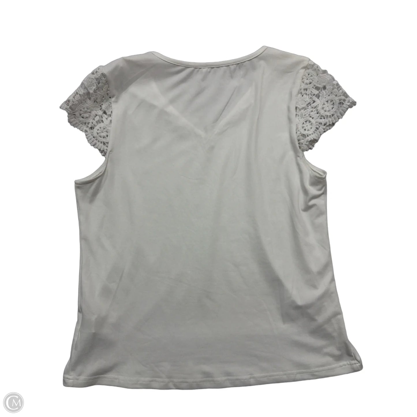 Top Short Sleeve By Shein In White, Size: L
