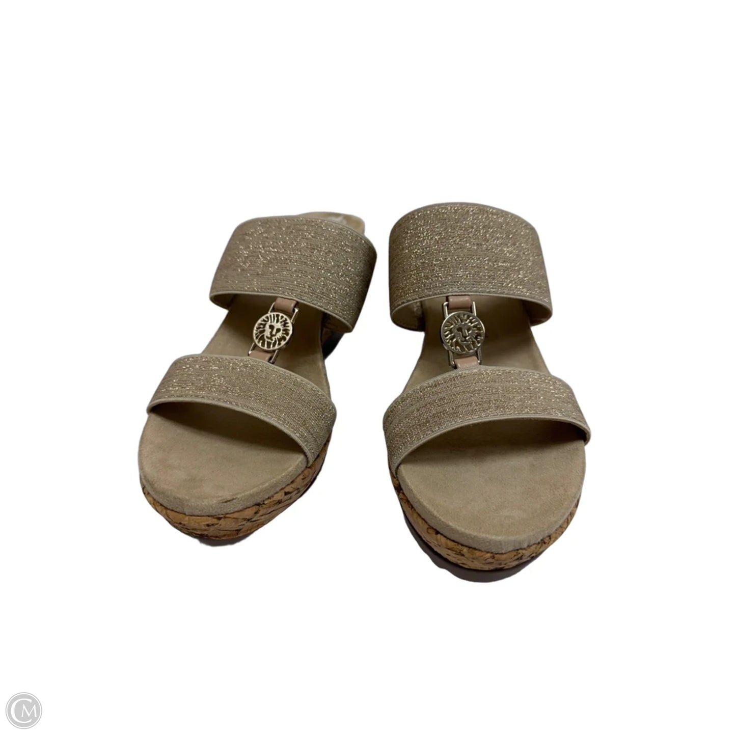 Sandals Heels Wedge By Anne Klein In Beige, Size: 7