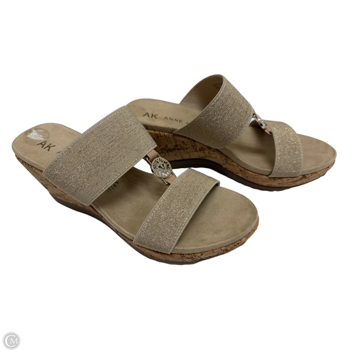Sandals Heels Wedge By Anne Klein In Beige, Size: 7