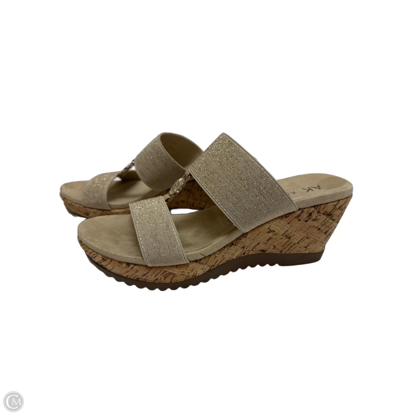 Sandals Heels Wedge By Anne Klein In Beige, Size: 7