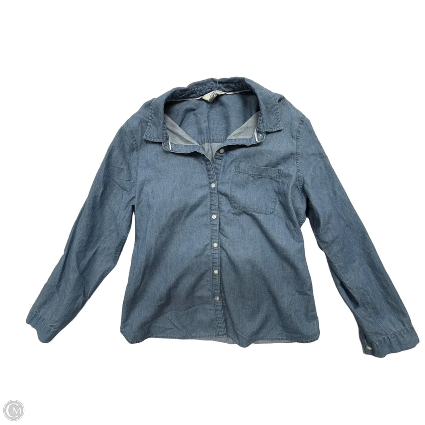 Top Long Sleeve By Croft And Barrow In Blue Denim, Size: M