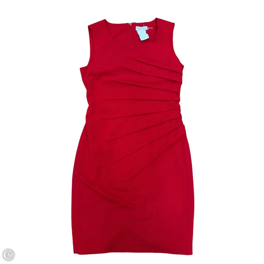 Dress Casual Midi By Calvin Klein In Red, Size: S
