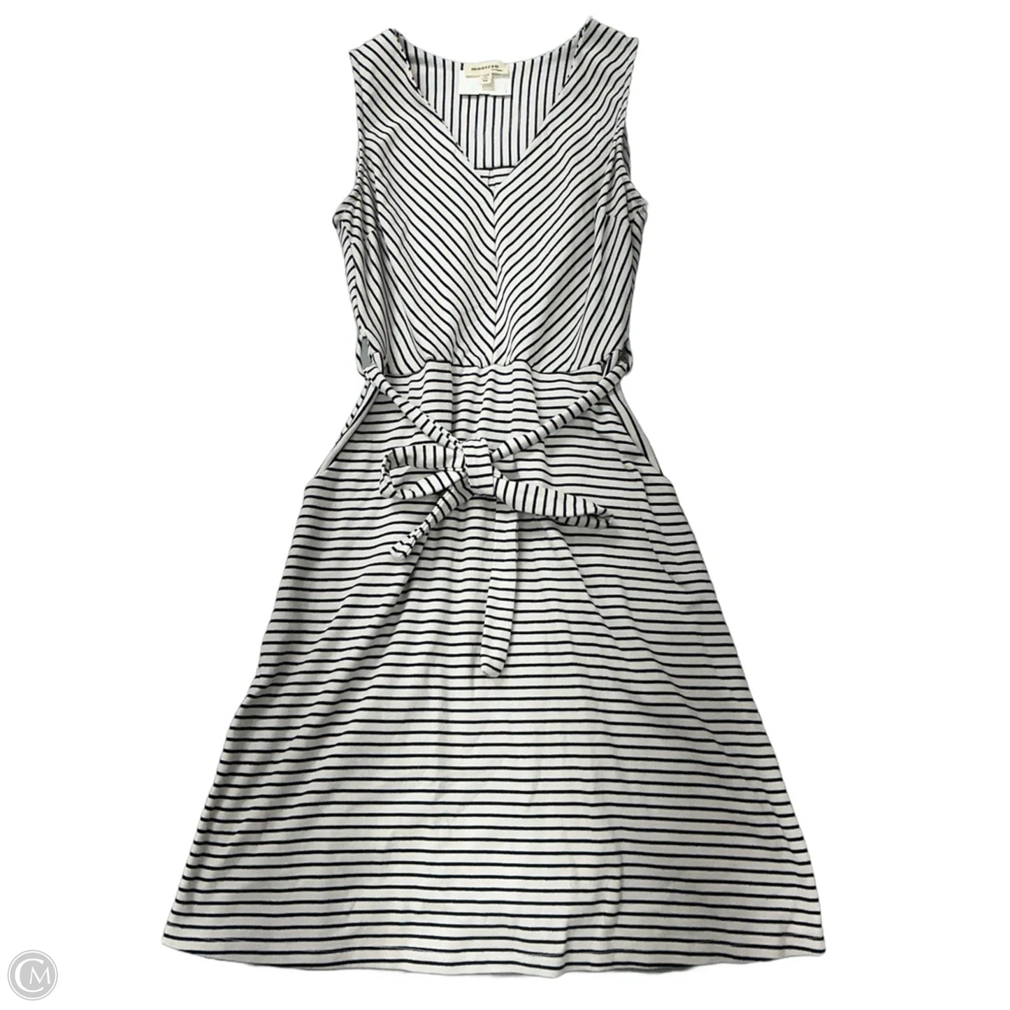 Dress Casual Midi By Monteau In Striped Pattern, Size: M