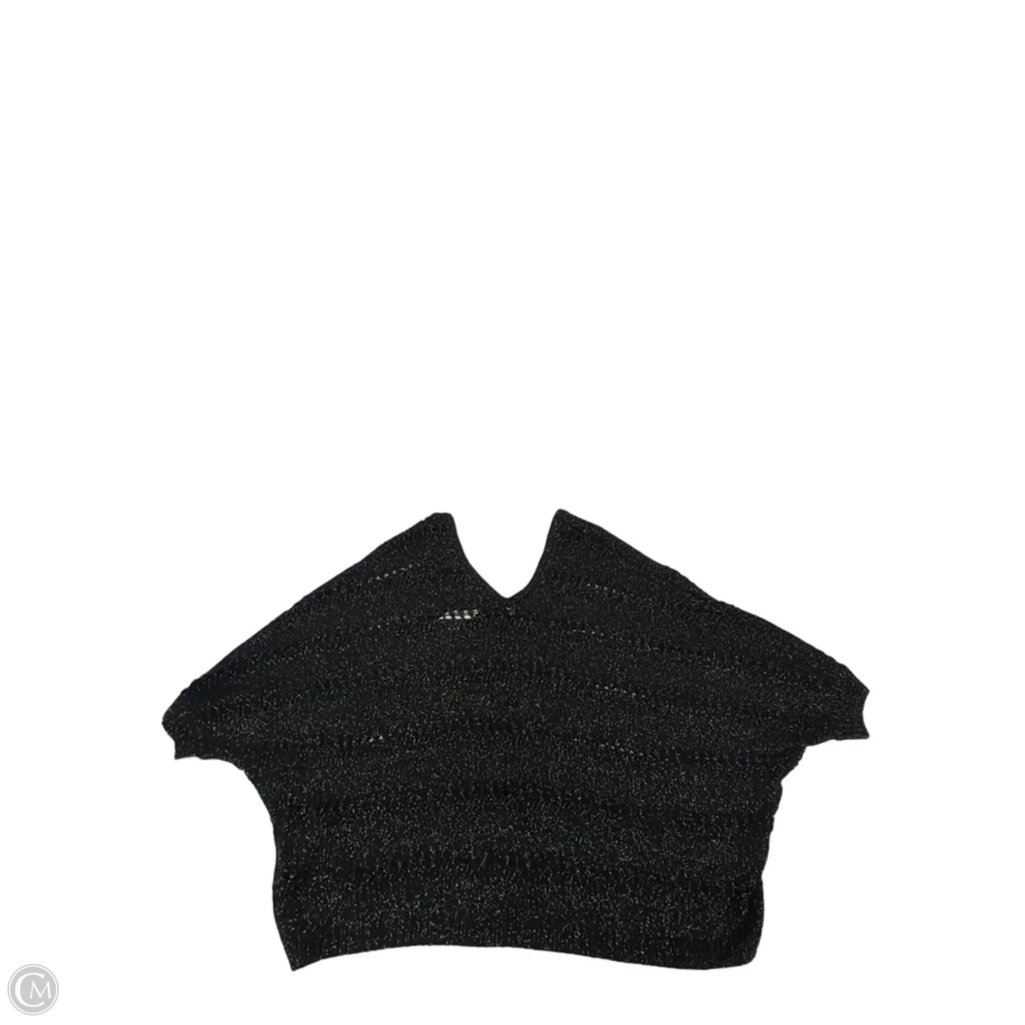 Top Short Sleeve By Express In Black & Silver, Size: M