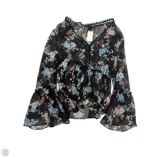 Top Long Sleeve By White House Black Market In Floral Print, Size: Sp