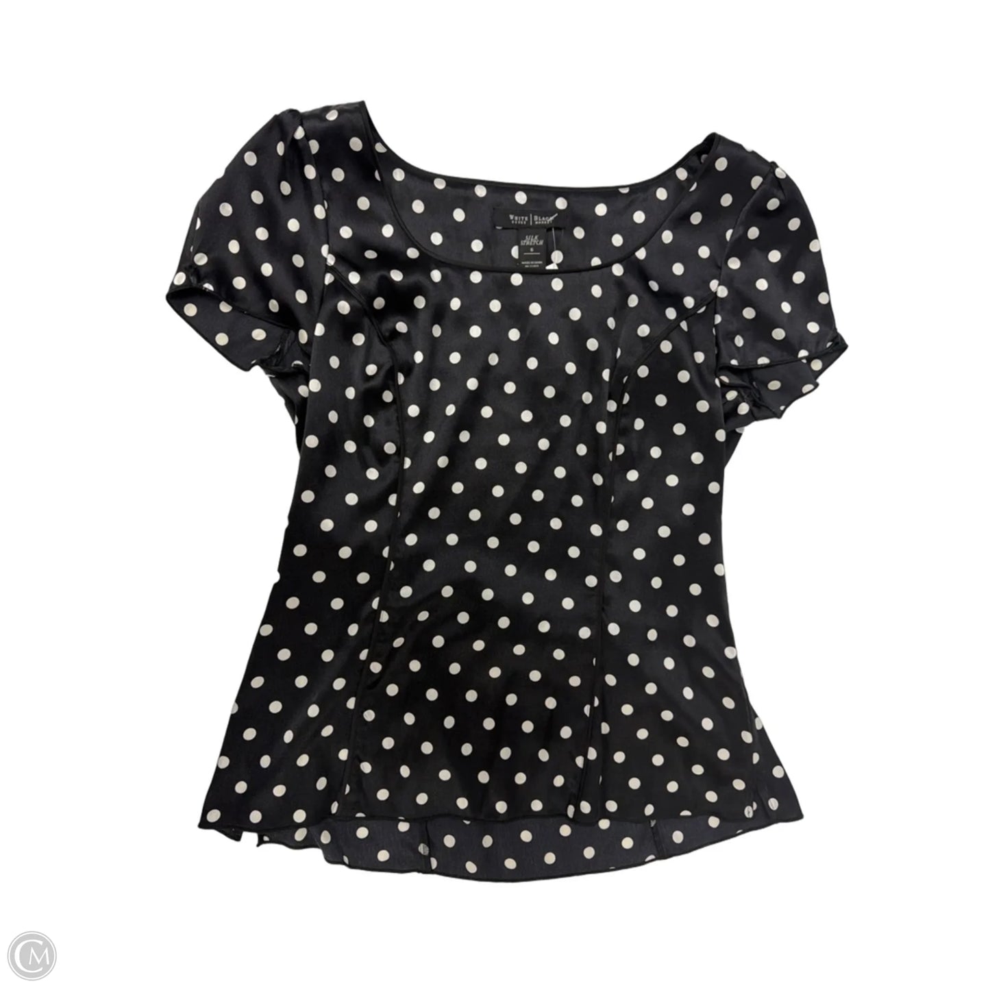 Top Short Sleeve By White House Black Market In Polkadot Pattern, Size: S