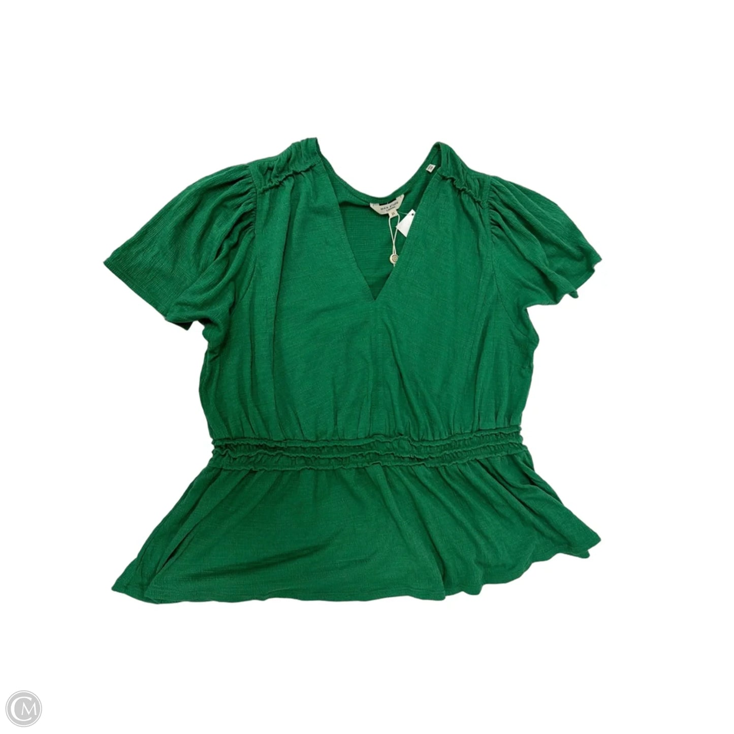 Top Short Sleeve By Max Studio In Green, Size: 2x