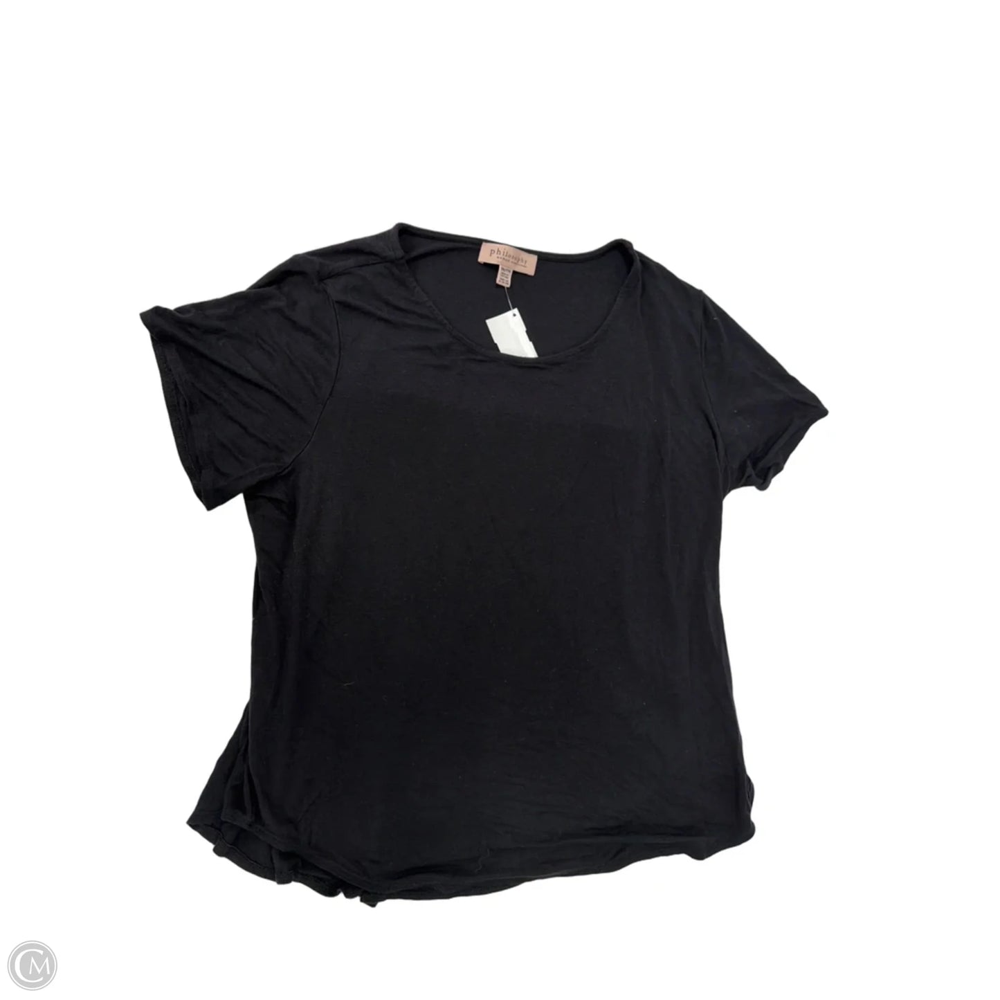 Top Short Sleeve By Philosophy In Black, Size: 2x