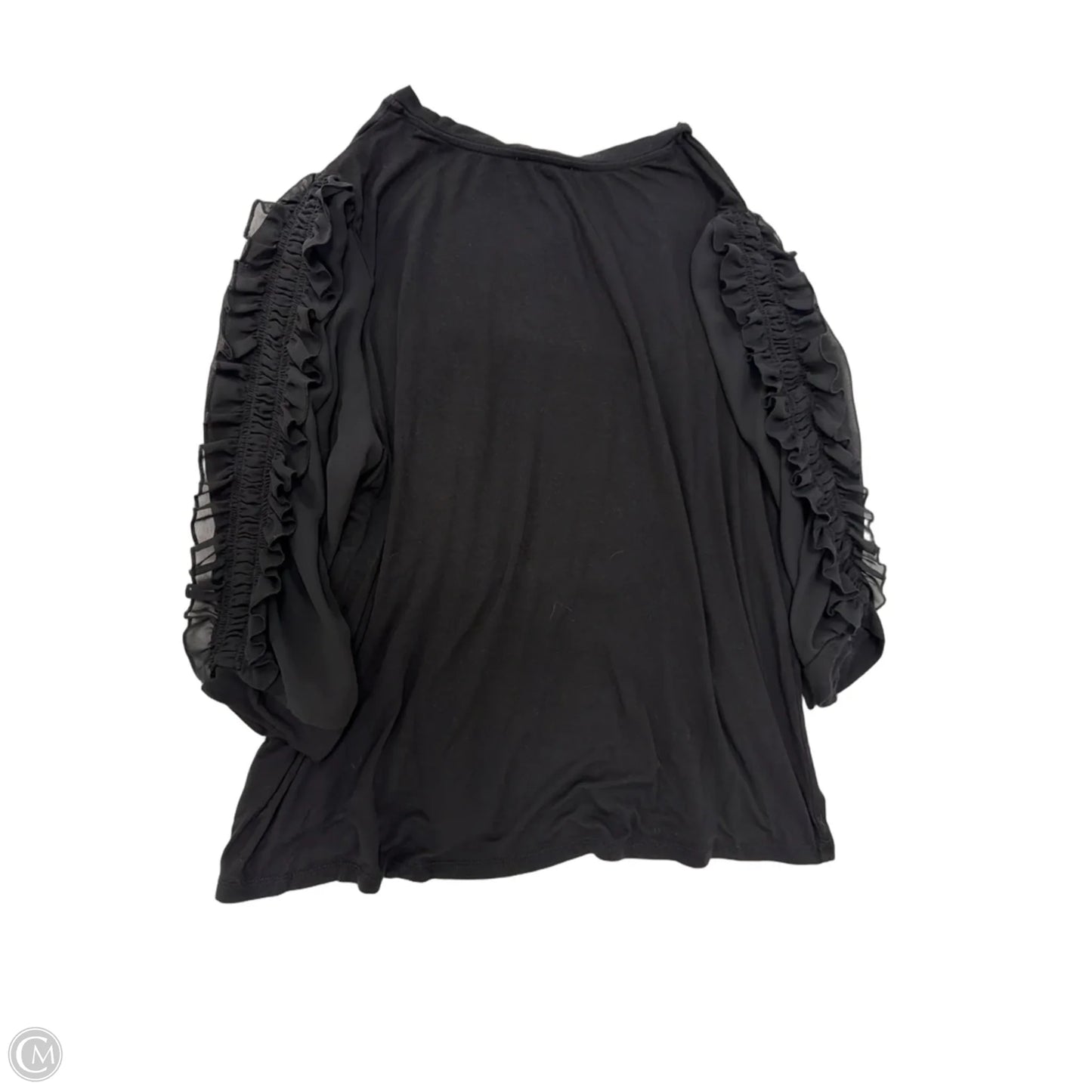 Top 3/4 Sleeve By Philosophy In Black, Size: 2x