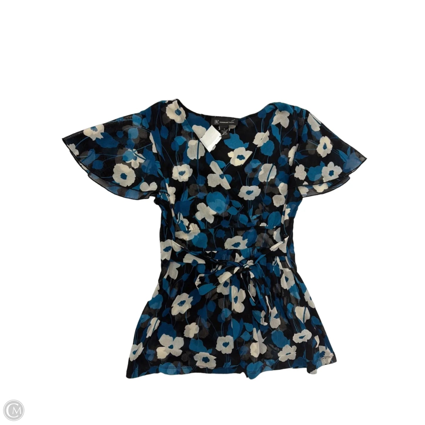 Top Short Sleeve By Inc In Blue, Size: S